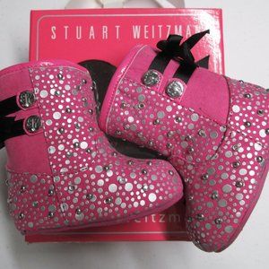 Stuart Weitzman Hot Pink Baby Boots, size 2, NEW